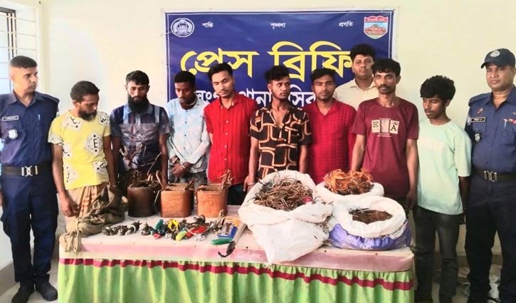 সিরাজগঞ্জে ট্রান্সফরমার চোর চক্রের ৯ সদস্য গ্রেপ্তার